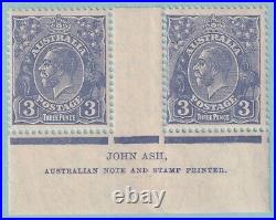 Australia 117 John Ash Imprint Mint Never Hinged Og No Faults Very Fine! P910