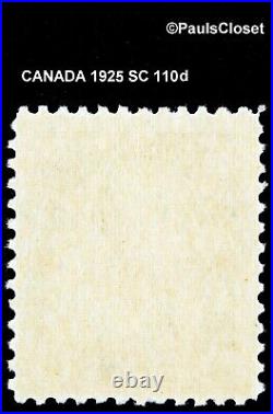CANADA 1925 SC 110d KING GEORGE V YELLOW OCHER 4¢ DRY PRT MNH OG VERY FINE