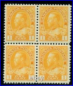 Canada #105. 1 cent. Mint Never Hinged. Block of 4. Very Fine. Catalog $340