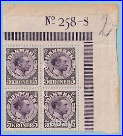 Denmark 113 Mint Never Hinged Og Block Of Four No Faults Very Fine! R525