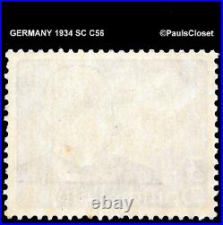 GERMANY 1934 SC C56 3m COUNT von ZEPPLIN MINT NEVER HINGED OG VERY FINE