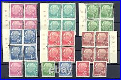GERMANY-BUND -HEUSS-179y/186y -BL. + SET RED NUMBERS -RARE MNH LUXE