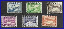Iceland Stamps Scott C15 C20 Mint Never Hinged Fine Very Fine Aircraft