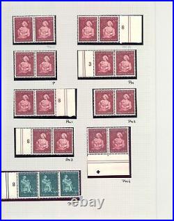 NETHERLANDS 1943/44 WW II -SPEC COL. PLATE FAULTS -46 x MOST VF
