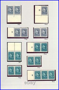 NETHERLANDS 1945 SPEC COL. PLATE FAULTS 36 x MOST VF