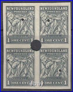 Newfoundland # 253i Mint Never Hinged Very Fine Imperf Block of 4