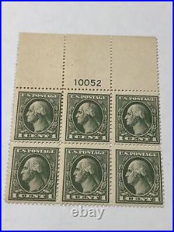 US 536 Washington 1C Plate Block of 6 Perf 12.5 Mint Never Hinged Very Fine