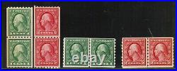 USA #410 #413 Very Fine+ Mint Never Hinged Coil Pairs