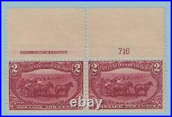 United States 286 Plate Number Pair Mint Never Hinged Og Very Fine! W054