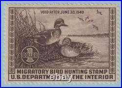 United States Rw6 Duck Hunting Permit Mint Never Hinged Og Very Fine! Zjq