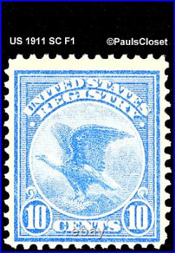 Us 1911 Sc F1 Registry Stamp Ultramarine 10¢ Mint Never Hinged Og Fine/very Fine